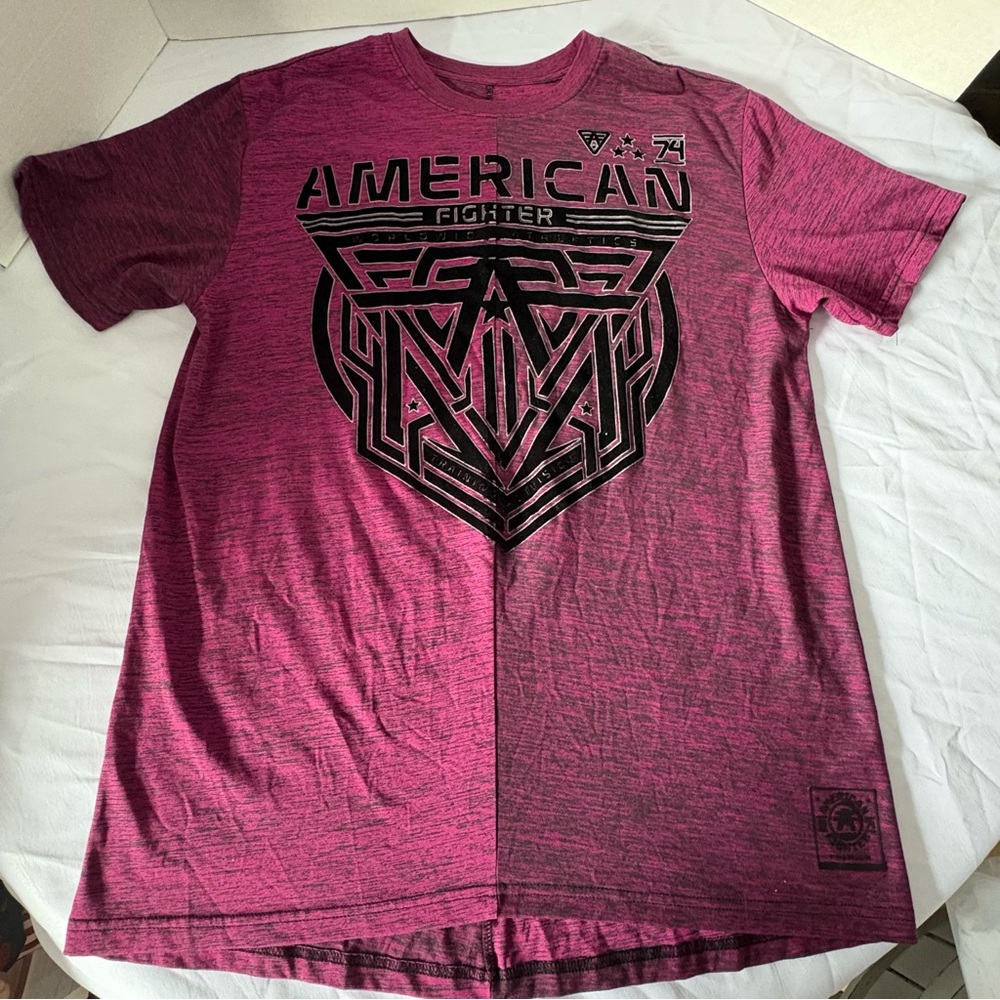 American Fighter Men's Magenta Tee with Black Graphic
